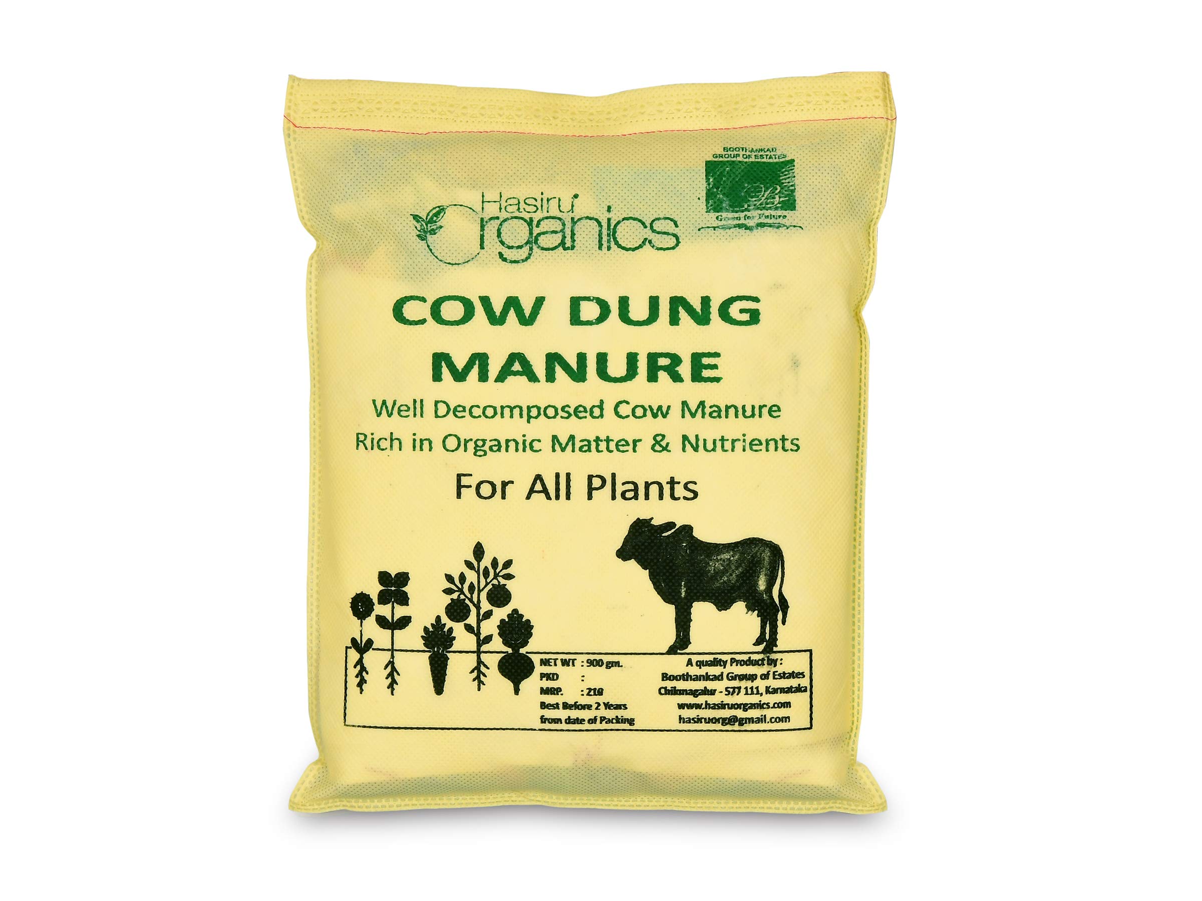 HASIRU Cow Manure - 900 Gm - Rich in Organic Matter & Nutrients - for All Plants