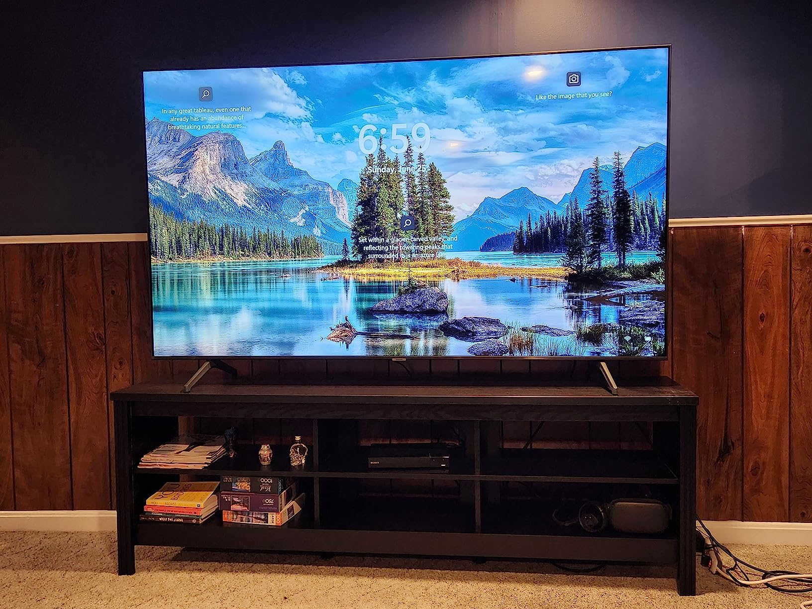 30/mo Finance WAMPAT TV Stand for 75 inch TV Entertainment Center
