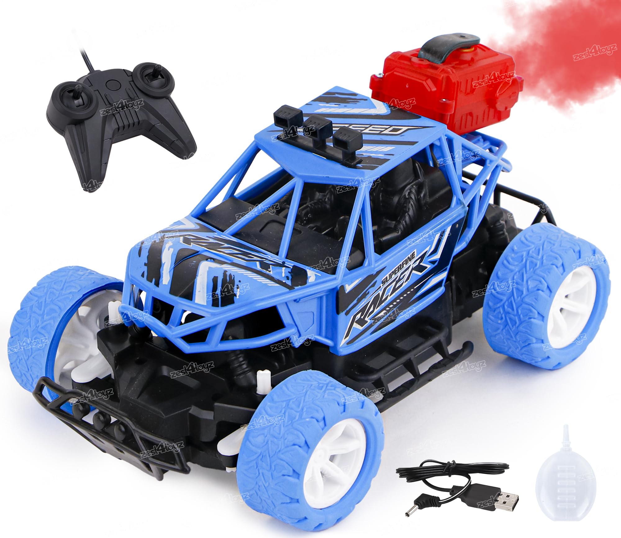 Zest 4 Toyz Remote Control Car for Boys Water Mist Spray Smoke Effect RC Car Toys Off Road High Speed Monster Rock Crawler Climbing Car Toy for Kids (Pack of 1) Blue (B0D22Z2FZG) Amazon Price History, Amazon Price Tracker