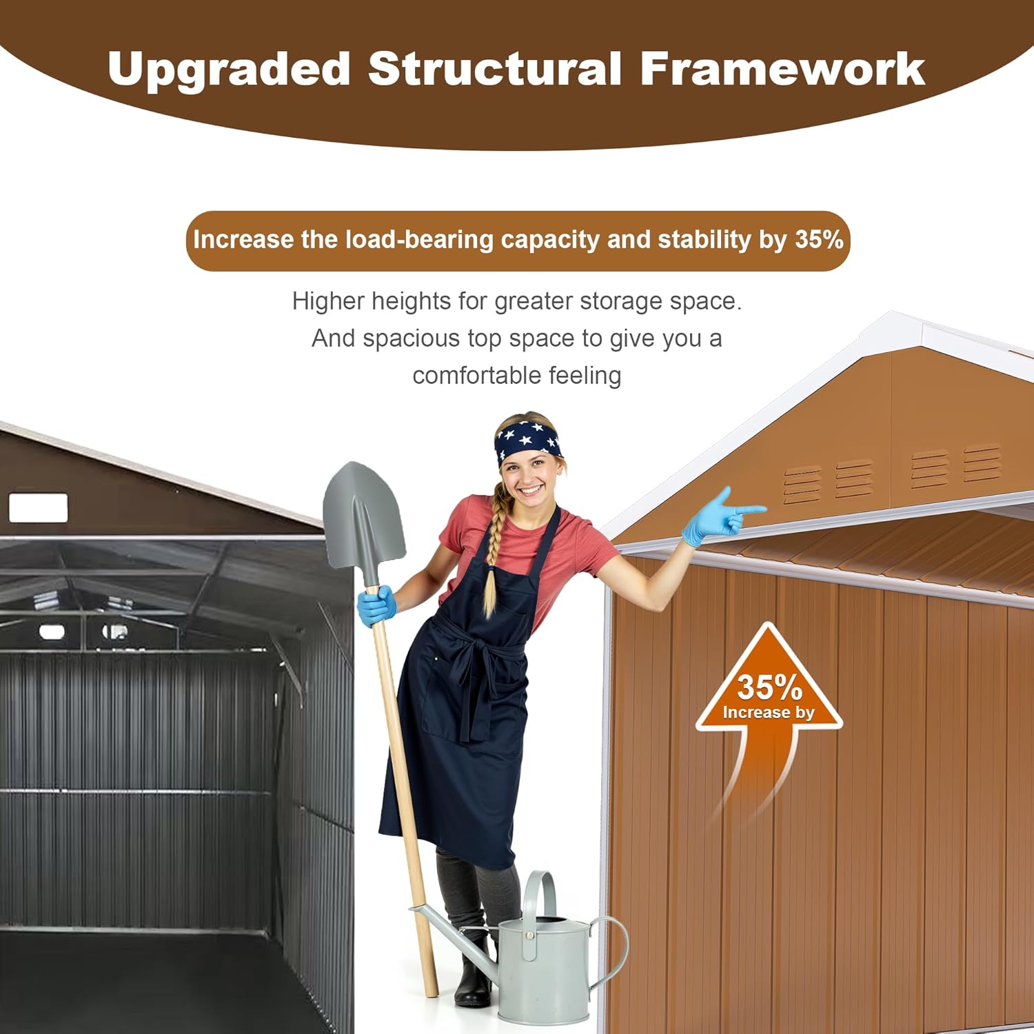 Montary 8X10 FT Outdoor Storage Shed with Windows, Lockable Door & Ventilation - Weatherproof Metal Garden Shed, Outdoor Tool Storage House for Backyard, Lawn, Patio,Yard