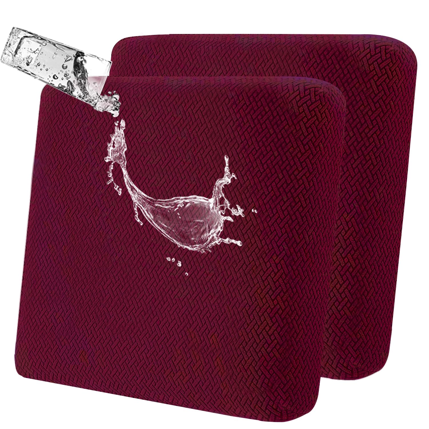 LiveGo Outdoor Patio Cushion Covers, Washable Replacement Slipcovers for Outdoor Sofa & Couch Cushions, Soft & Durable Seat Protectors for Patio Furniture (2, Wine red) — image 1