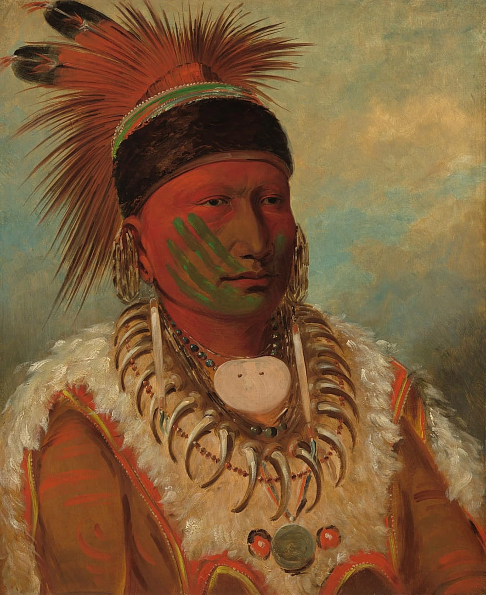 POSTERIIk Famous Animal Posters Vintage Picture the White Cloud Head Chief of the Iowas by George Catlin Modern Wall Decor for Home Decor 60x90cm