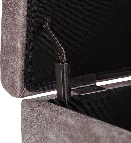 Miniatura 440 de SIMPLIHOME Owen - Bandeja rectangular moderna de mediados de siglo de 34 pulgadas de ancho, otomana pequeña para almacenamiento de mesa auxiliar, en