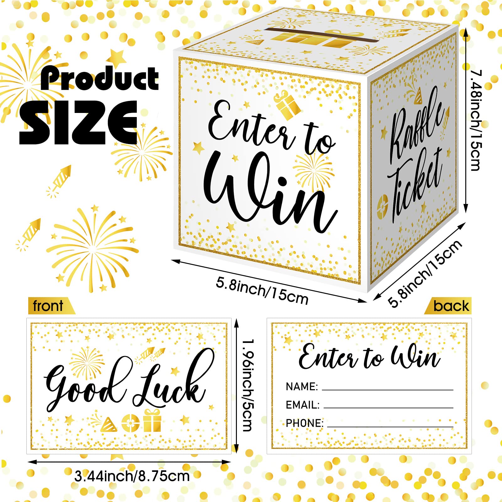 Snapklik.com : Colarr Raffle Box Gold Brass Donation Box Ballot Safe ...