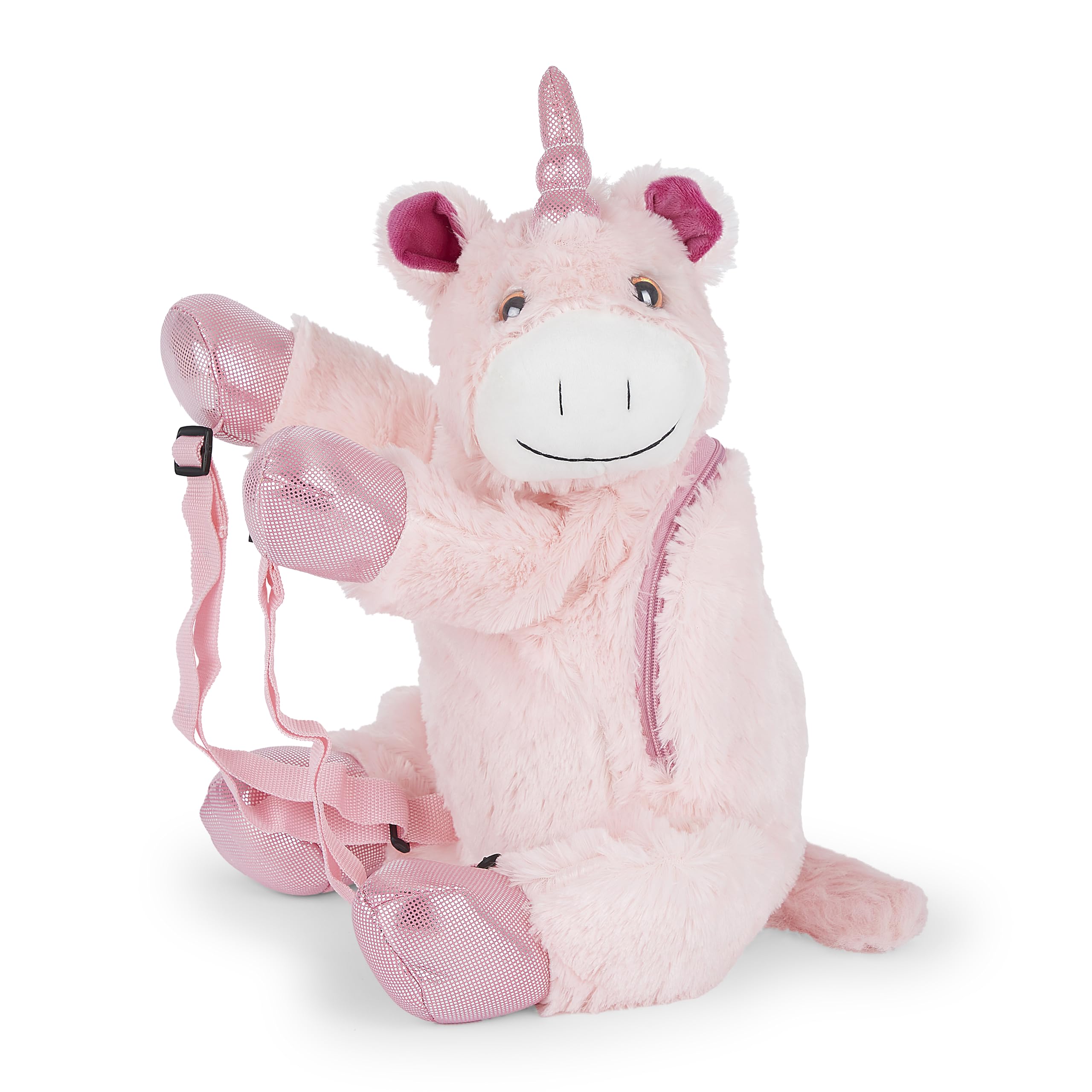 Mousehouse Gifts Unisex Kids 0 Adorable Plush Backpacks In Many Characters – Bear, Monkey, Lamb, And Panda, Unicorn, Rabbit, Dog, Elephant, Sloth - Soft, Cuddly & Lightweight For Kids (Unicorn)