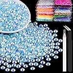 2500pcs 5mm Resin Rhinestones Bulk, Lake Blue AB Flatback Round Jelly Rhinestones Bedazzling Non Hotfix Crystal Gems Large Quantity Wholesale for DIY Crafts Clothes Tumblers Face Makeup Manicure