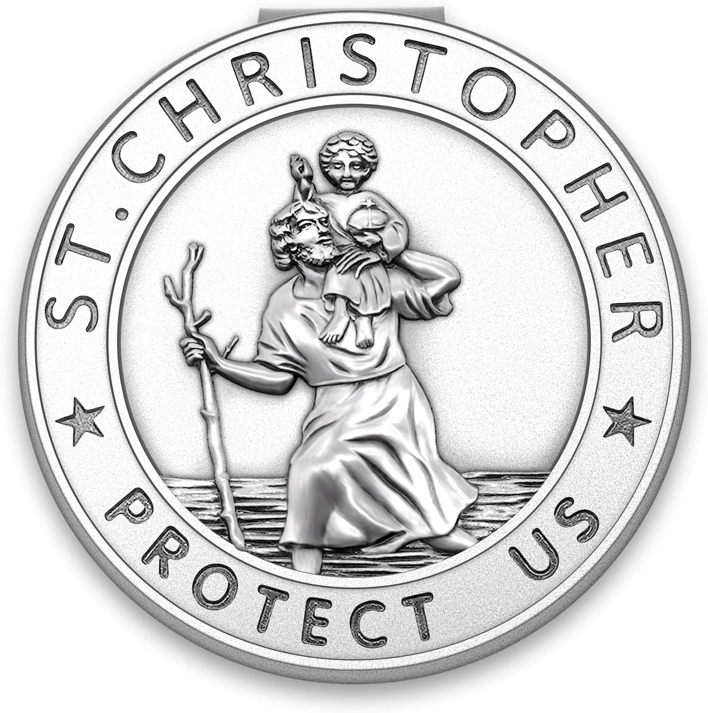 St Christopher Medal for Car Silver Saint Christopher Visor