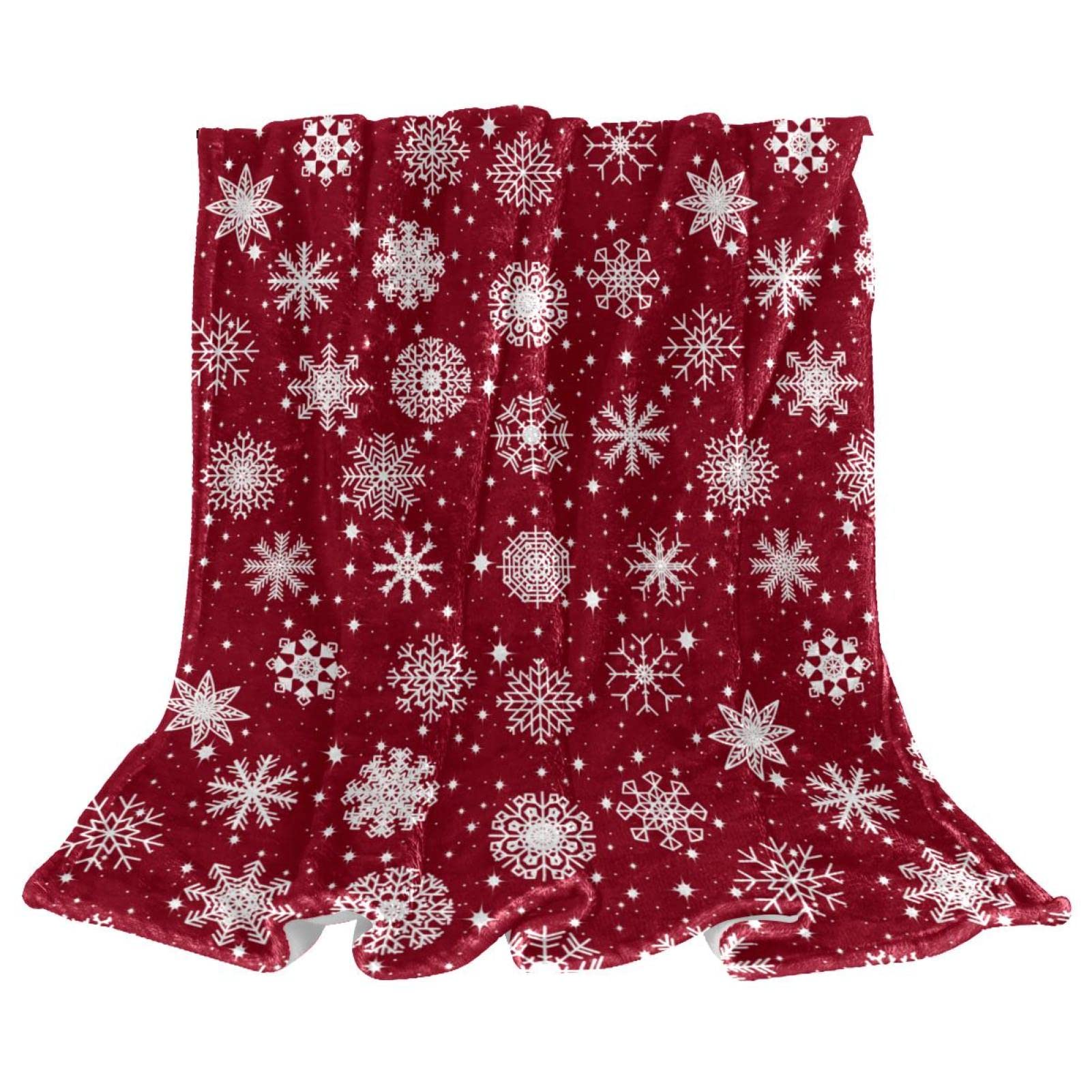 Couvre-lit TBOUOBT douillet motif flocon de neige de Noël pour lit enfant