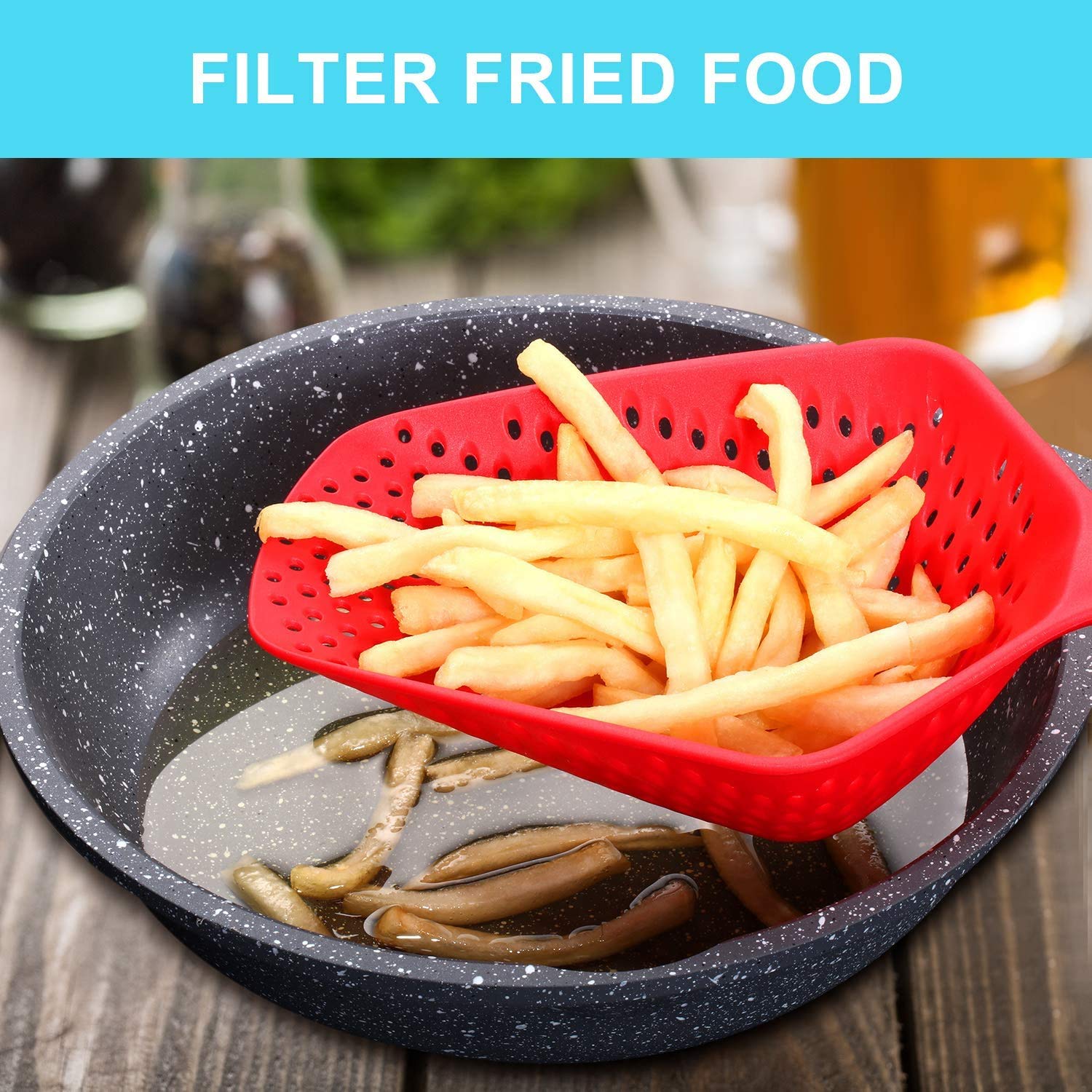 DOLASO Passoire Alimentaire Ultra Fine En Nylon Avec Poignée - Pour La Cuisine Les Aliments Les Yaourts Les Yaourts Tamis En Maille A Double Oreilles Pour Filtrer Le Jus Le Cafe Le