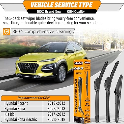 Miniatura 76 de AUTOBOO - Limpiaparabrisas de repuesto 26 + 20 pulgadas con limpiaparabrisas trasero de 12 pulgadas para BMW X3, X4, 2018, 2019, 2020, 2021, 2022