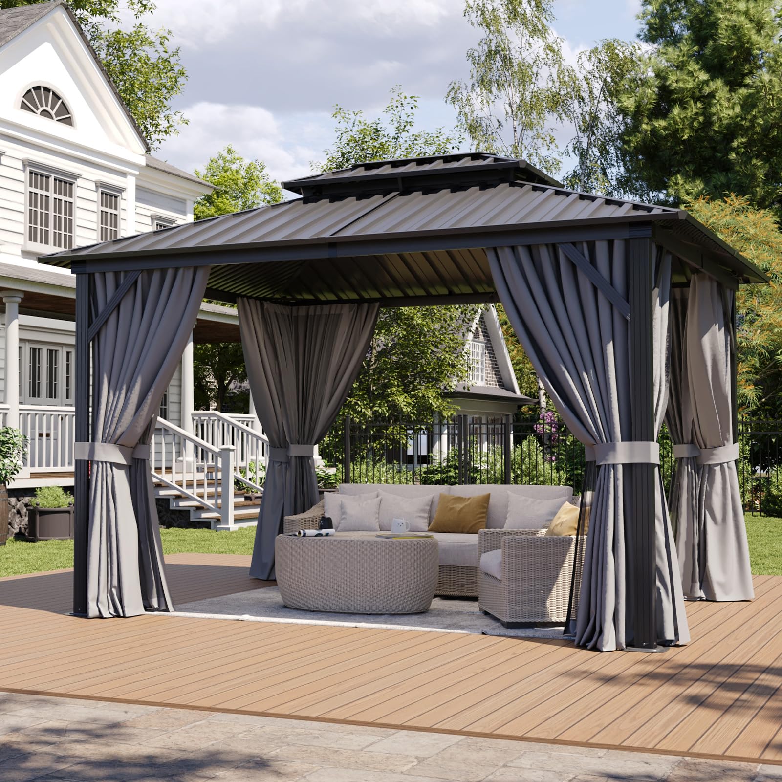 Aoxun 10Ft x 12Ft Hardtop Gazebo