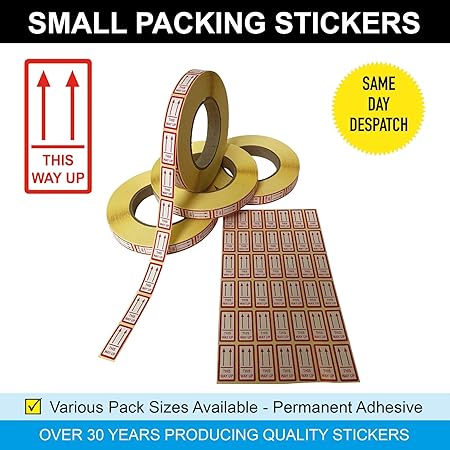 Fragile / This Way UP - Small Packing Sticky Labels / Stickers (200 Labels  - Sample Pack)
