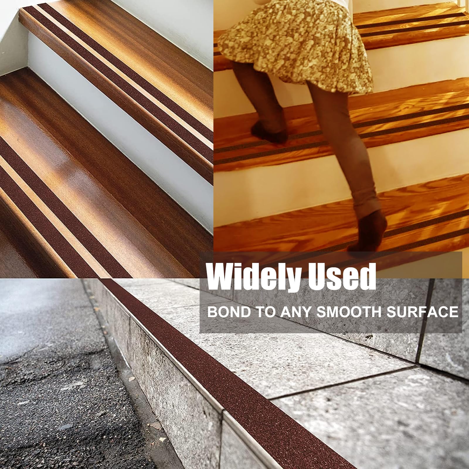 Bande Antidérapante Adhésive 15 Cm X 5 M - Couleur Marron - Pour Escaliers, échelles, Marchepieds - Adhésif Sécurité
