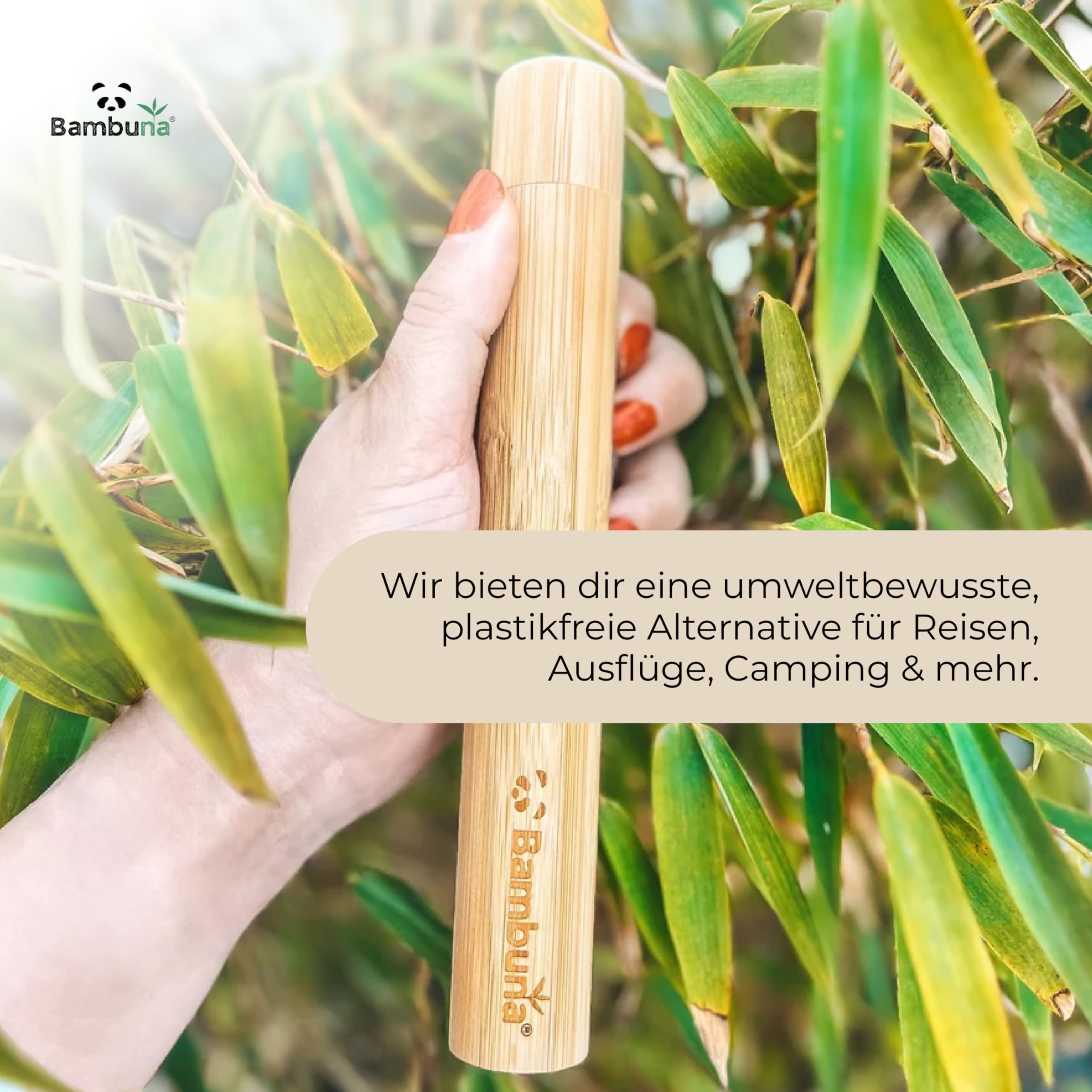 Bambuna Travel Toothbrush Case Made of Bamboo with Ventilation Hole, Toothbrush Case Bamboo - Image 3