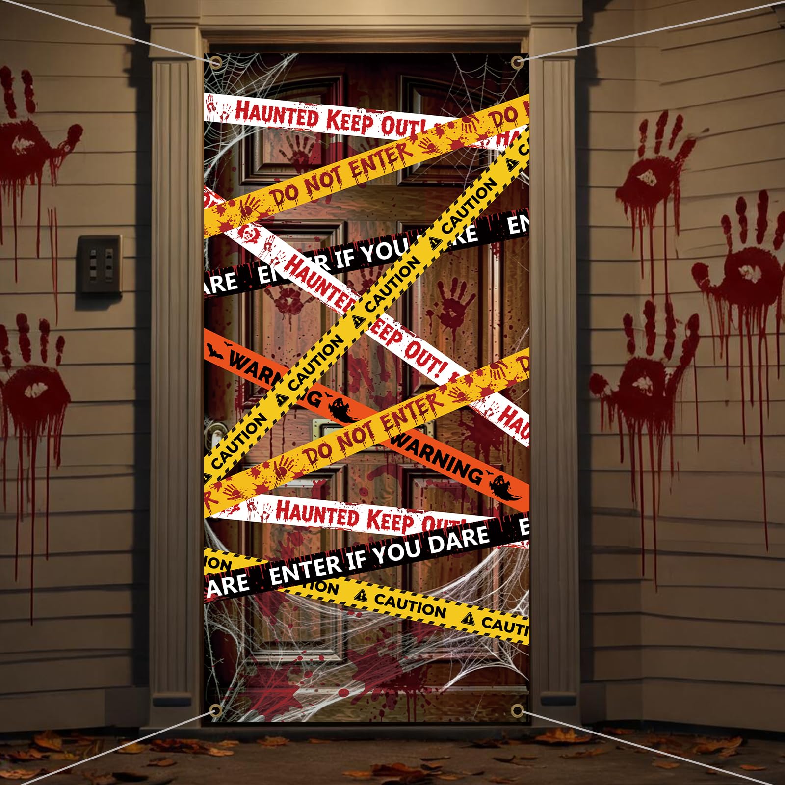DPKOW Bloody Halloween Banner for Door Haunted House Halloween Decorations