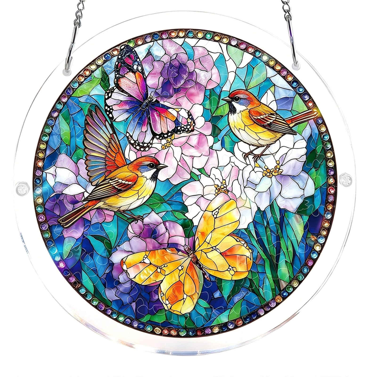 Acrylic Jigsaw Puzzle Suncatcher,Acrylic Puzzle Suncatcher,for Doors Garden and Window Hanging&Birthday Mom Women Adults Gift-19 CM,A — view 31