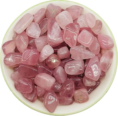 Miniatura 4 de Piedra pulida de cuarzo rosa,Piezas de cuarzo de cristal triturado,Piedras de forma irregular,15.87 oz, Cristal natural