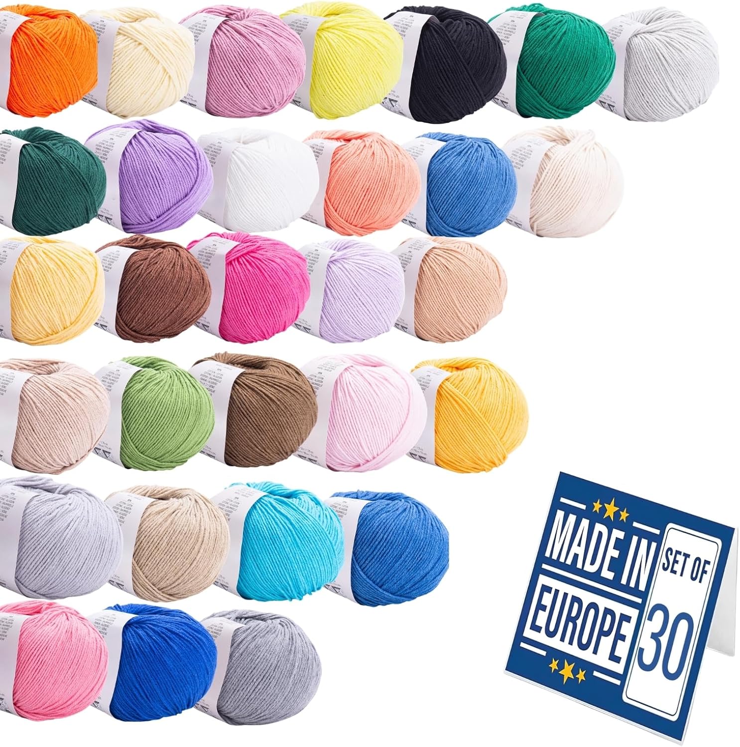 30 Balls YarnArt Balls with Amigurumi Magazine 55% Cotton 45% Fine-Sport 2 Acrylic Cotton Yarn Knitting Crochet Baby Softness Multicolor Thread Summer Top Most Used Colors