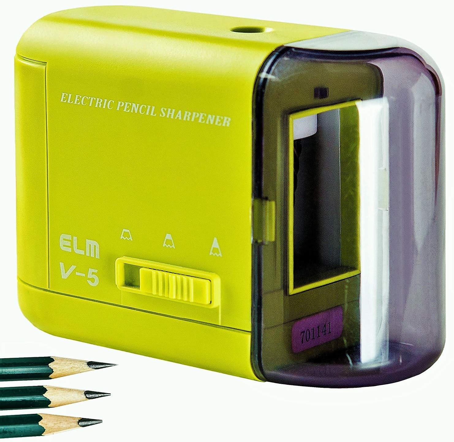 MAGNO SHARPENER - Best Electric Pencil Sharpener -Good for School Kids- Green - Quiet for Classroom and is Heavy Duty- Good for Colored Pencils -Works with AC Adapter, USB and is Battery Powered, too