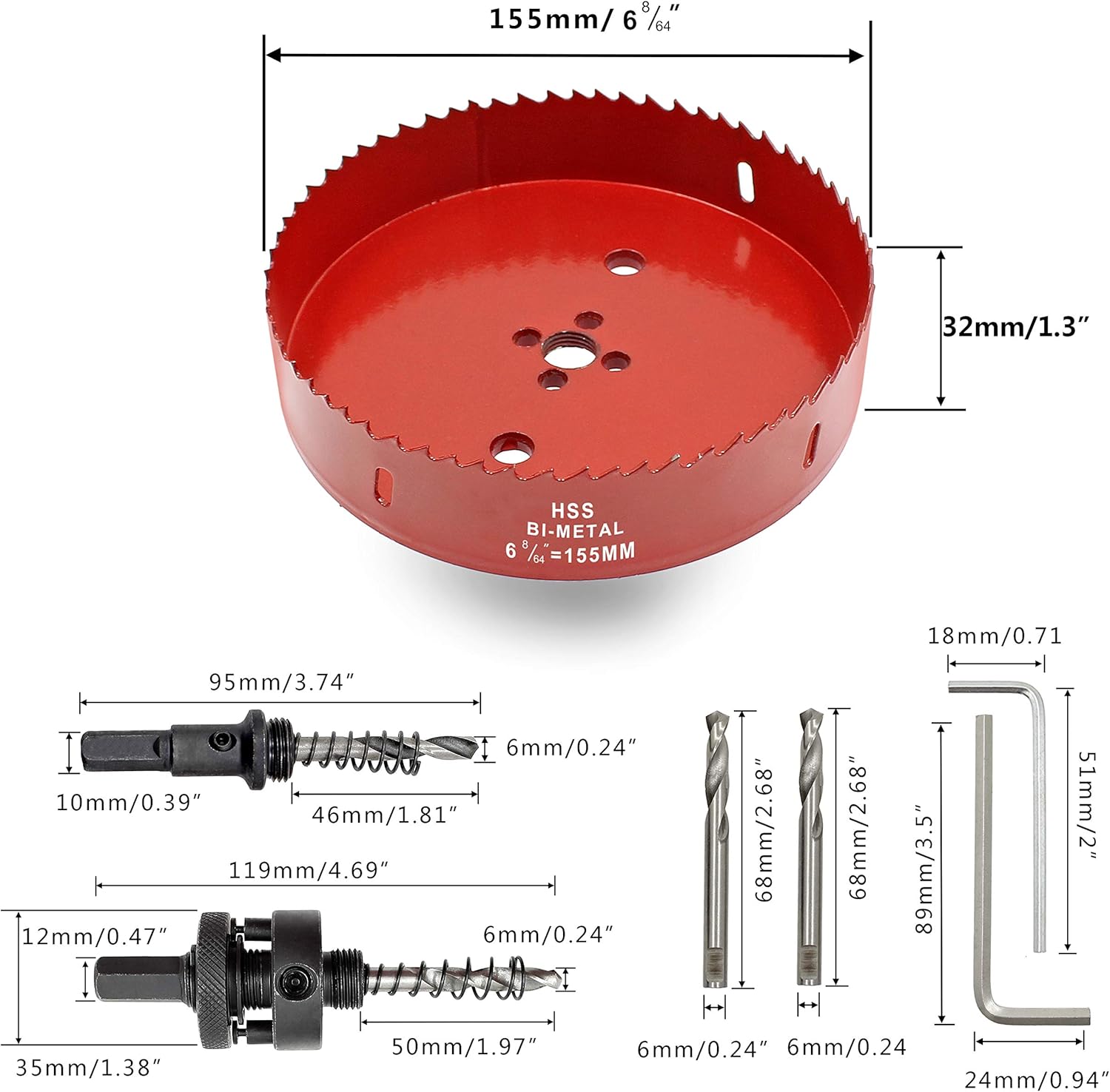 Onе-Dау Sаlе: Uр tо 70% оƒƒ Hordion 155mm 6.1 inch Hole Saw with Drill Bits & Arbor, Heavy Duty Bi-Metal Hole Cutter for Cornhole Boards Wood Plastic Drywall Blасk Frіdау - 40% оƒƒ Hordion 155mm 6.1 inch Hole Saw with Drill Bits & Arbor, Heavy Duty Bi-Metal Hole Cutter for Cornhole Boards Wood Plastic Drywall