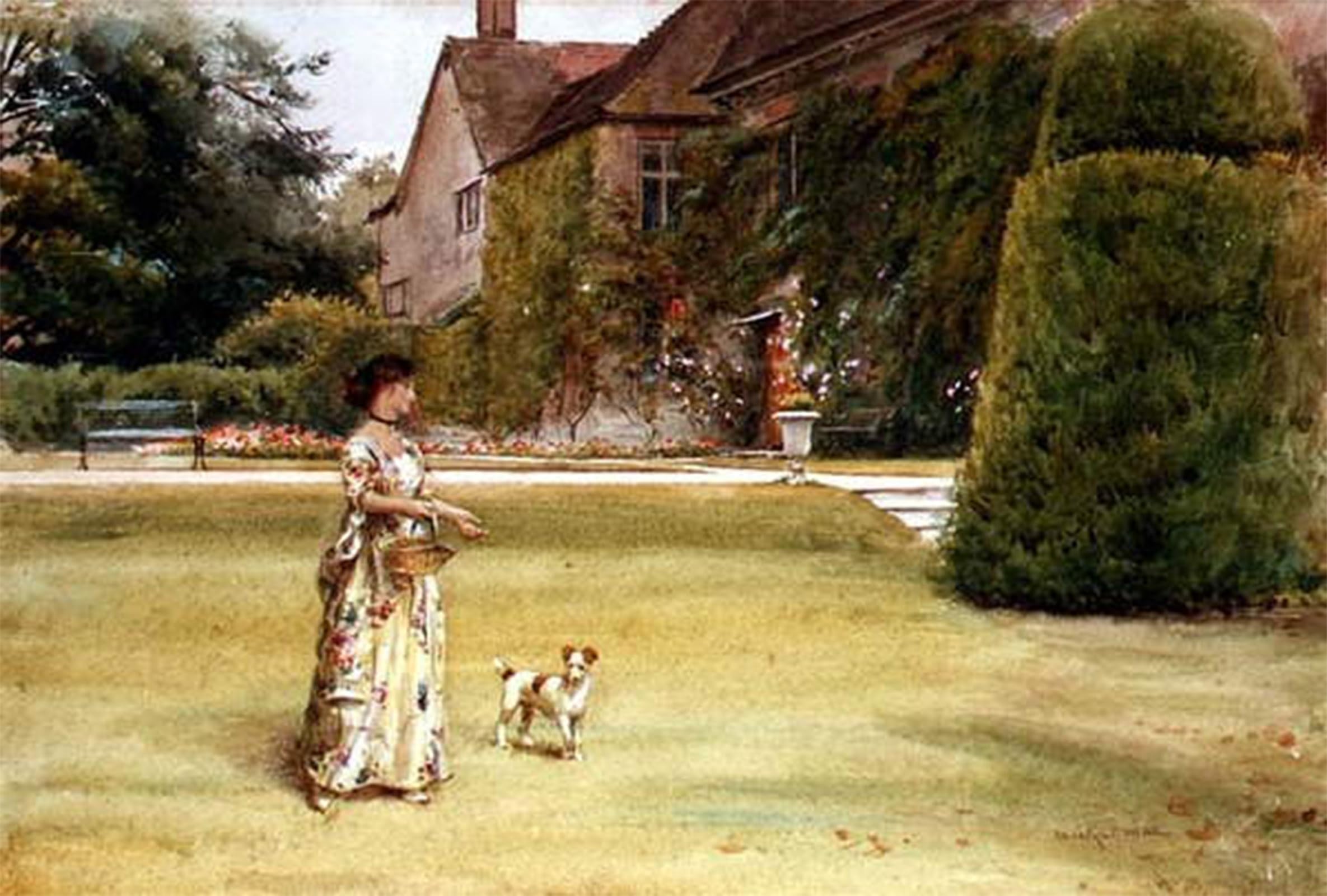 Artxlxxbn No Frame Famous Art Print Poster Vintage Wall Art On The Lawn By George Goodwin Kilburne Canvas Art Poster For Home Decor 60X90cm