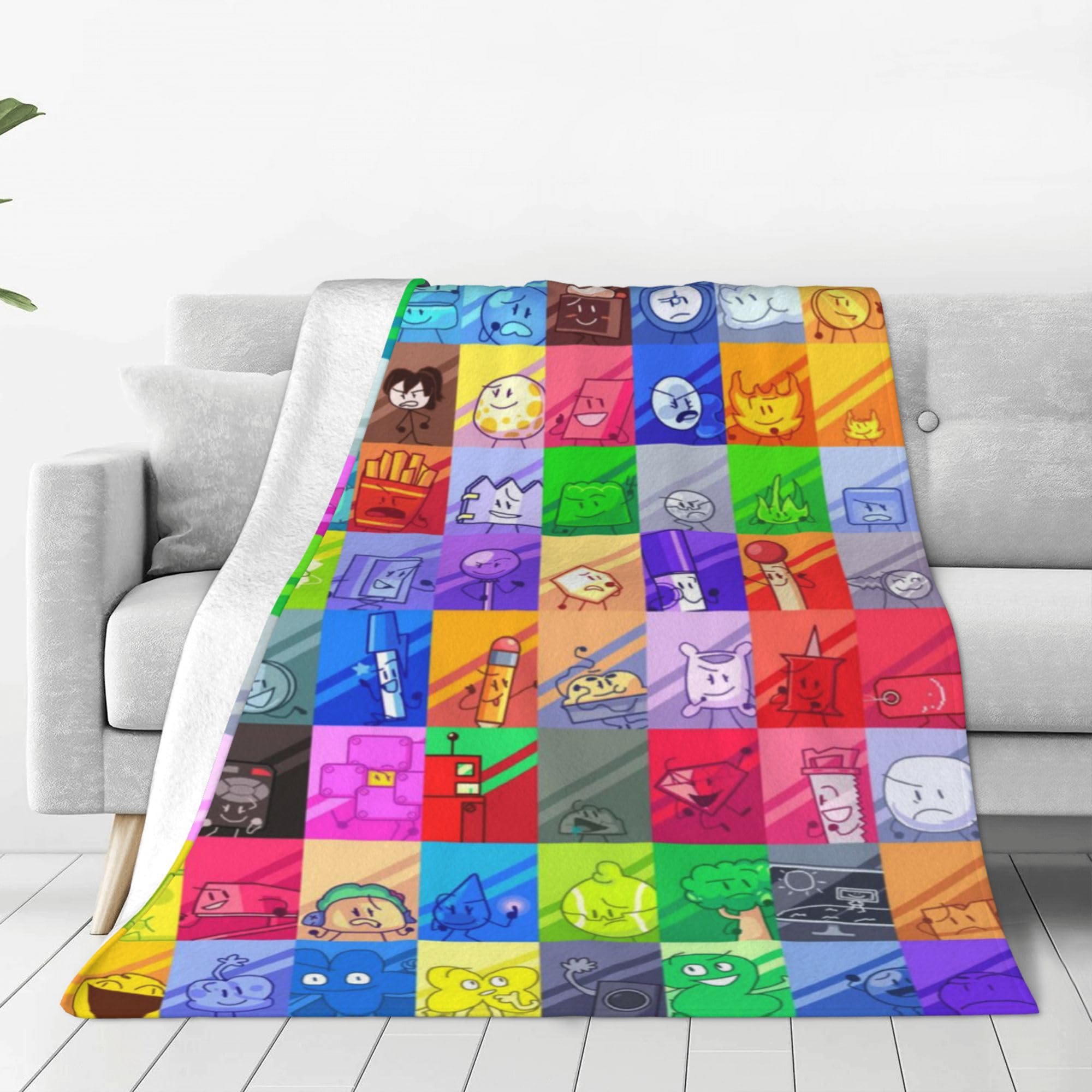 KKARNXOR BFDI-Battle for Dream Blanket Throw Blankets for Girls Boys Adults Lightweight Soft Cozy for Sofa Couch Bed Room Travel Funny Decor 80"x60"