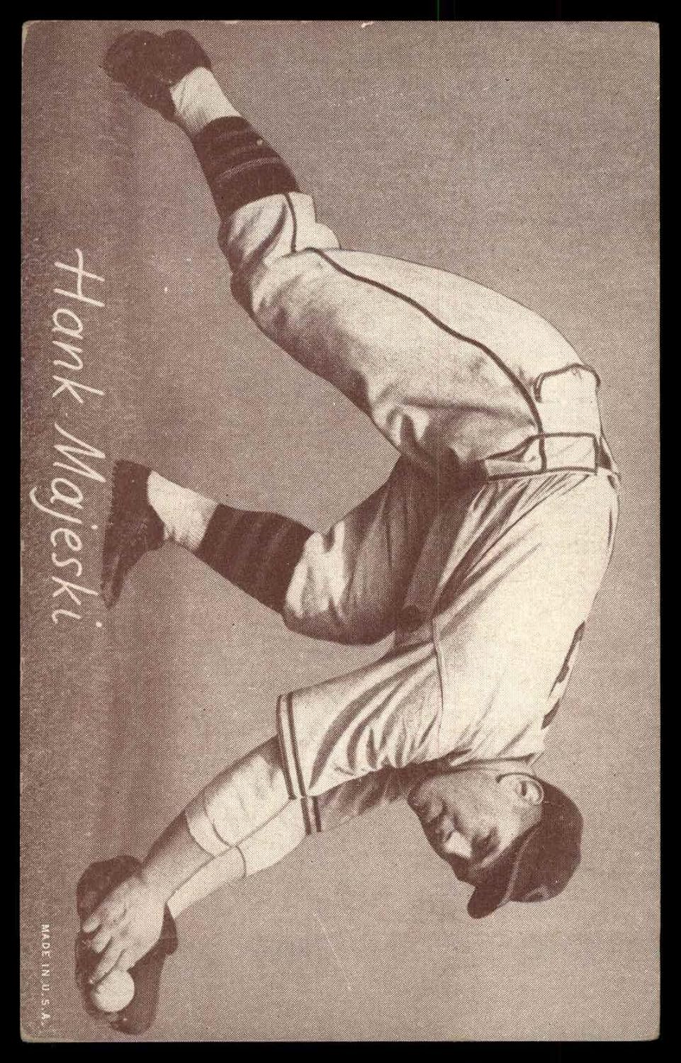 1947 Exhibits Hank Majeski Cleveland Indians (Baseball Card