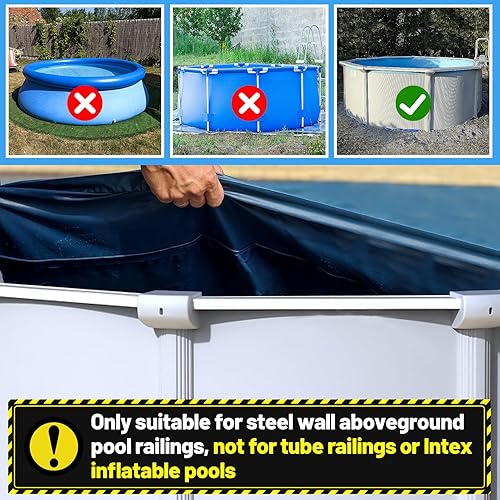 Miniatura 3 de Paquete de 48 clips de cubierta de piscina de invierno para piscinas sobre el suelo, 2 formas, pinzas para cubierta de piscina, abrazaderas de