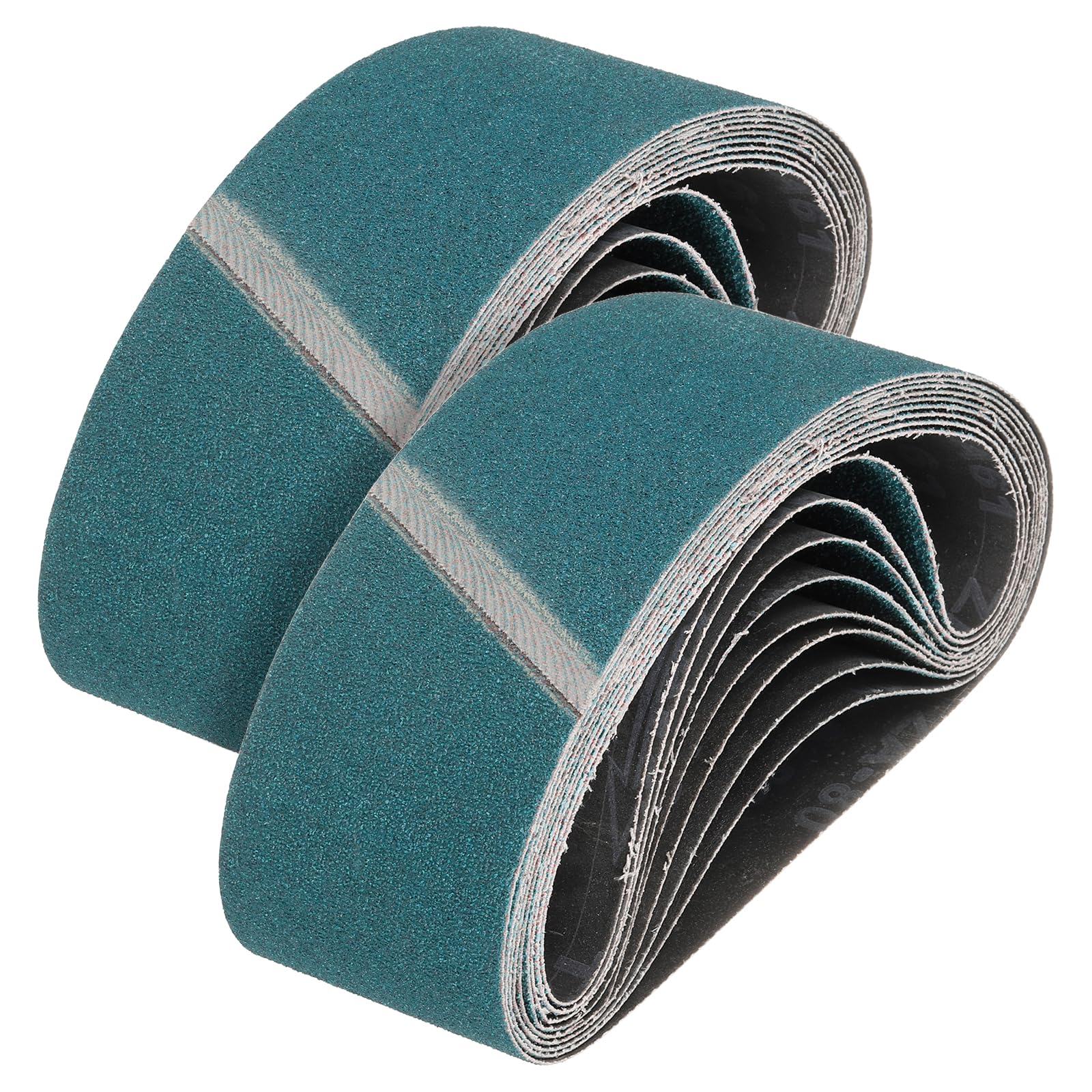 sourcing map Correas de lijado de 76 mm x 533 mm, 24 piezas de lija de circonita de grano 40/60/80/120 para lijadora de lijadora para carpintería, pulido de metal, afilador de cuchillos