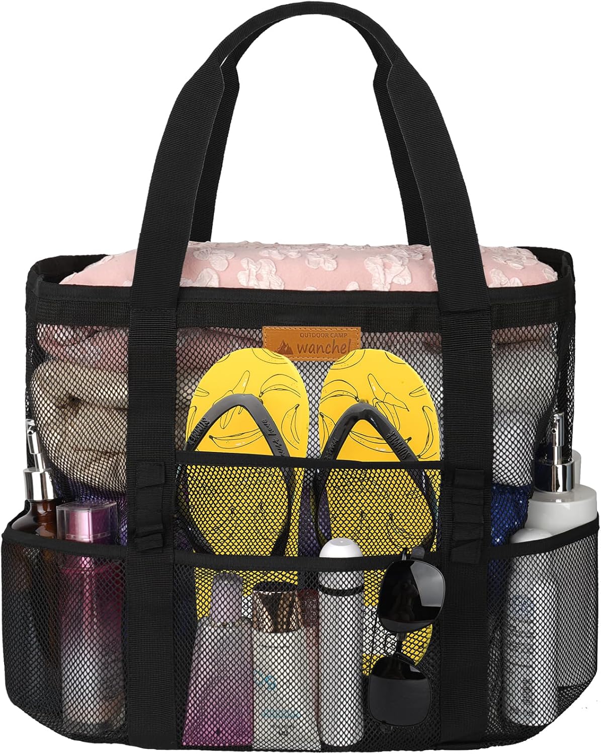Personalized Mesh Beach Bag for Women - Waterproof Initial Tote Bag for Family Travel, Toys, Vacation Essentials
