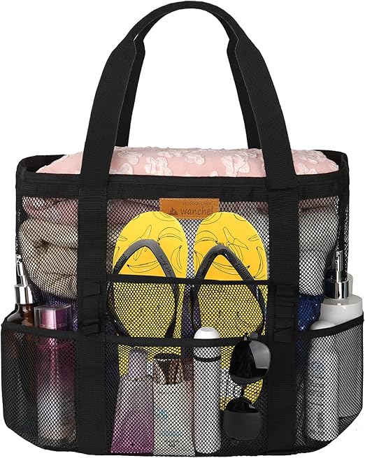 Mesh Beach Bags for Women - Plus Waterproof Sandproof Tote Bag