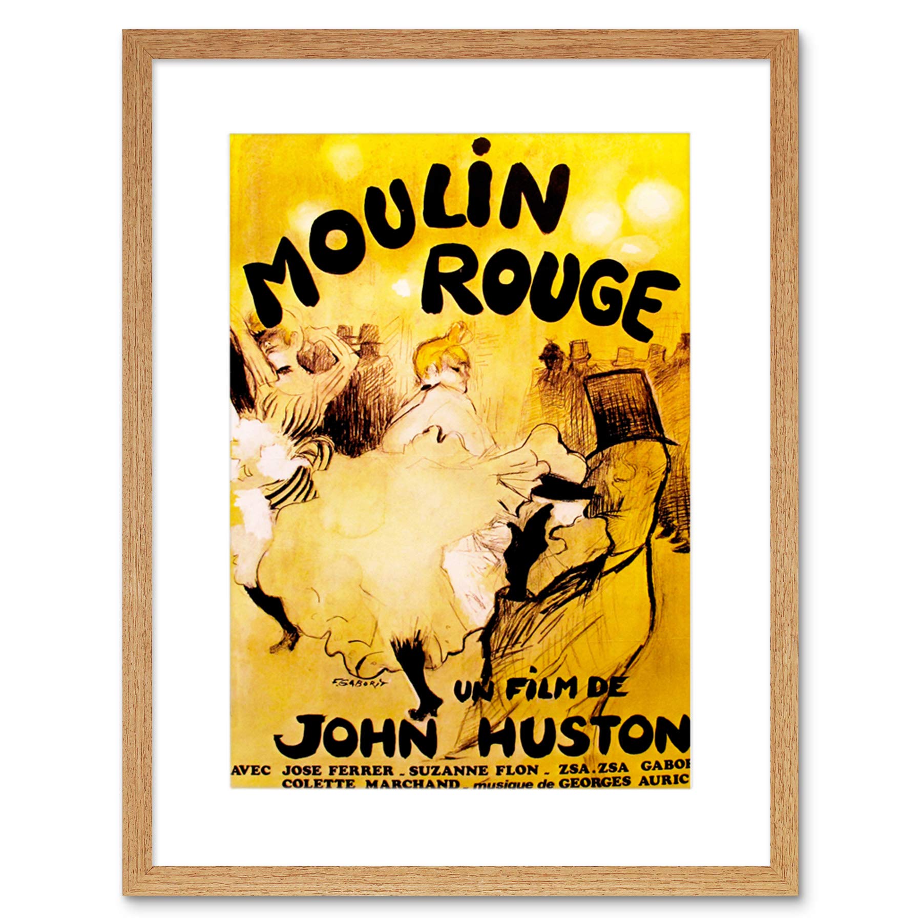 Wee Blue Coo Film Moulin Rouge Cancan Burlesque Paris Huston Ferrer Gabor Art Framed Wall Art Print