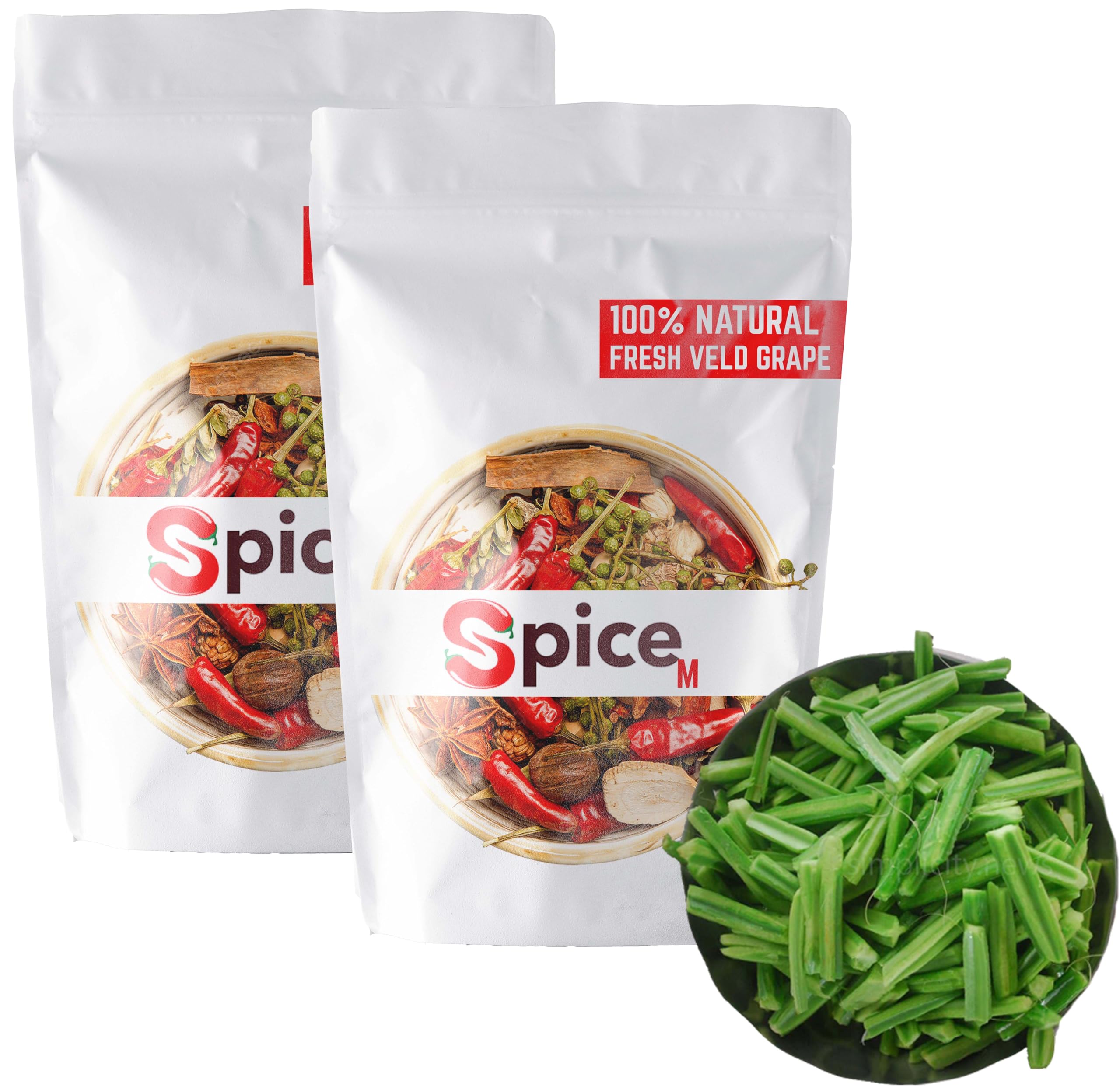 Fresh and Healthy Admant Creeper | Nalleru | Nalleru Kaada | Hadjod | Fresh Veld Grape | నల్లేరు - 100 Grams (Pack of 2)