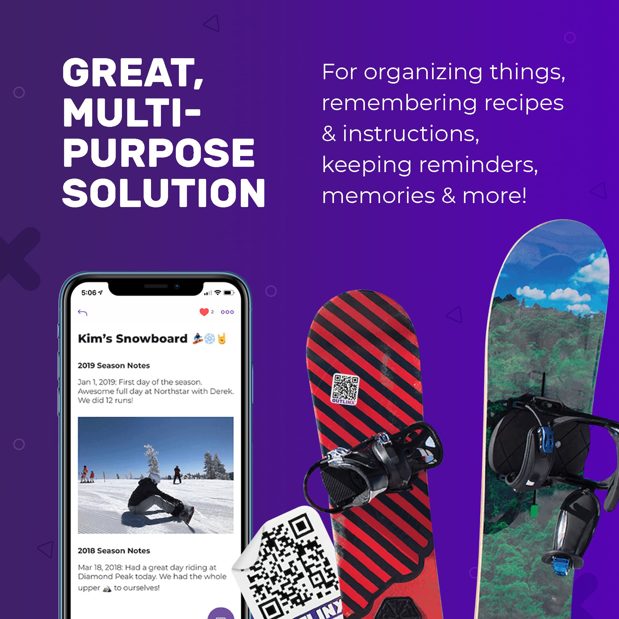 Buy Outlinx Smart QR Code Stickers, QR Code Labels for Storage for Boxes and Appliances, Fast