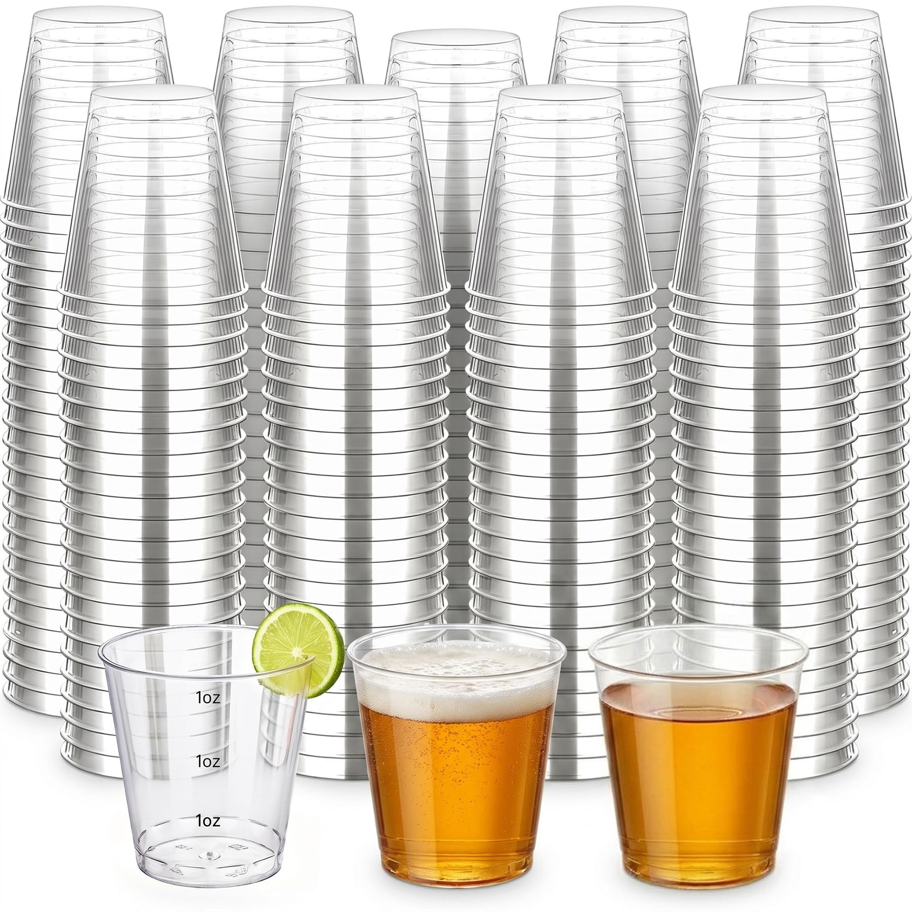 Byvivace 1000 Count Clear Hard Plastic Shot Cups