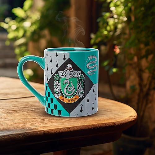 Miniatura 5 de Silver Buffalo Harry Potter Slytherin House Crest - Taza de cerámica, 14 onzas