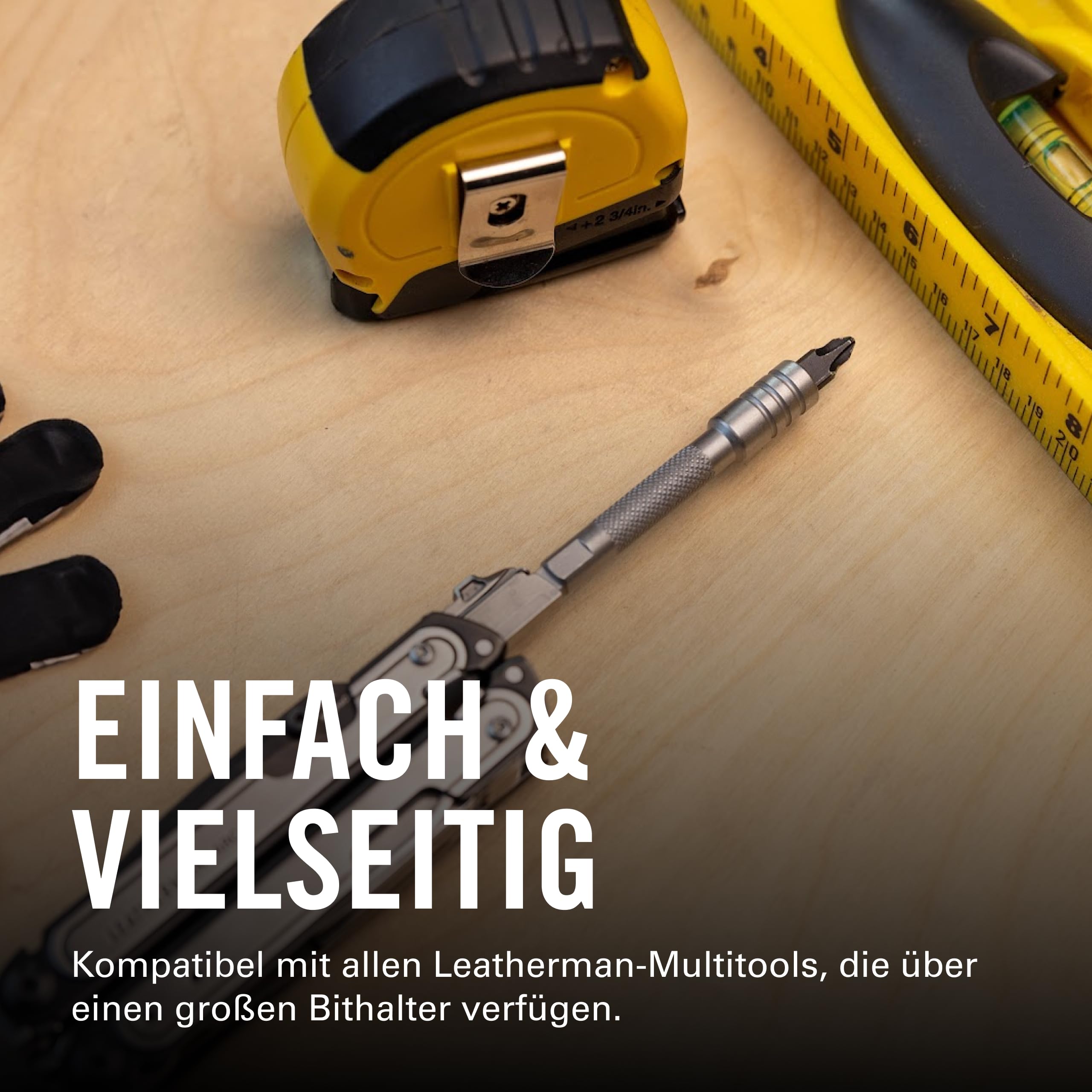 Leatherman Bit Verlängerung - 8,26 cm-Verlängerung für Leatherman Bits und Standard-Sechskant-Bits - Silber