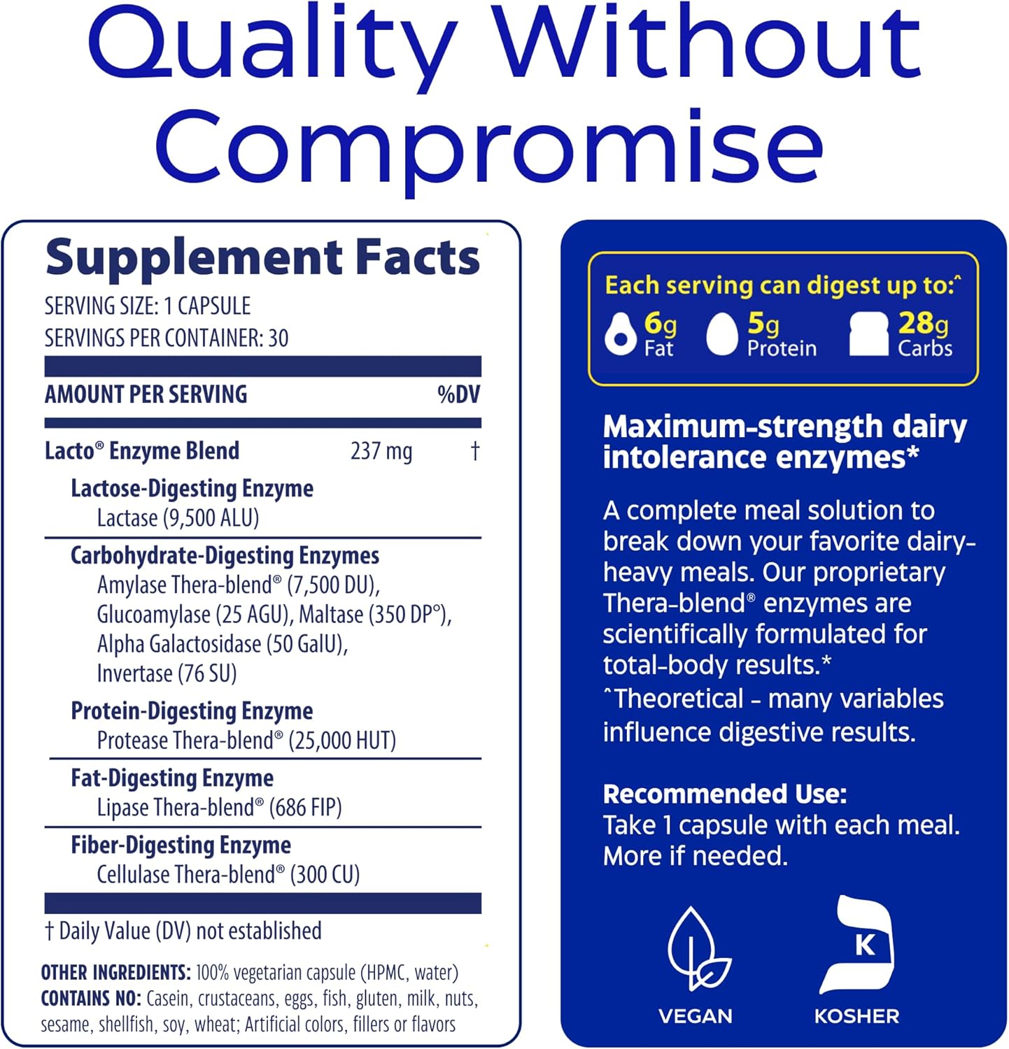 Enzymedica Lacto, Advanced Lactase Pills for Dairy Support, Helps Break Down Lactose, Casein & Fat, Dairy Relief Pills, Vegan, 30 Capsules - Image 7