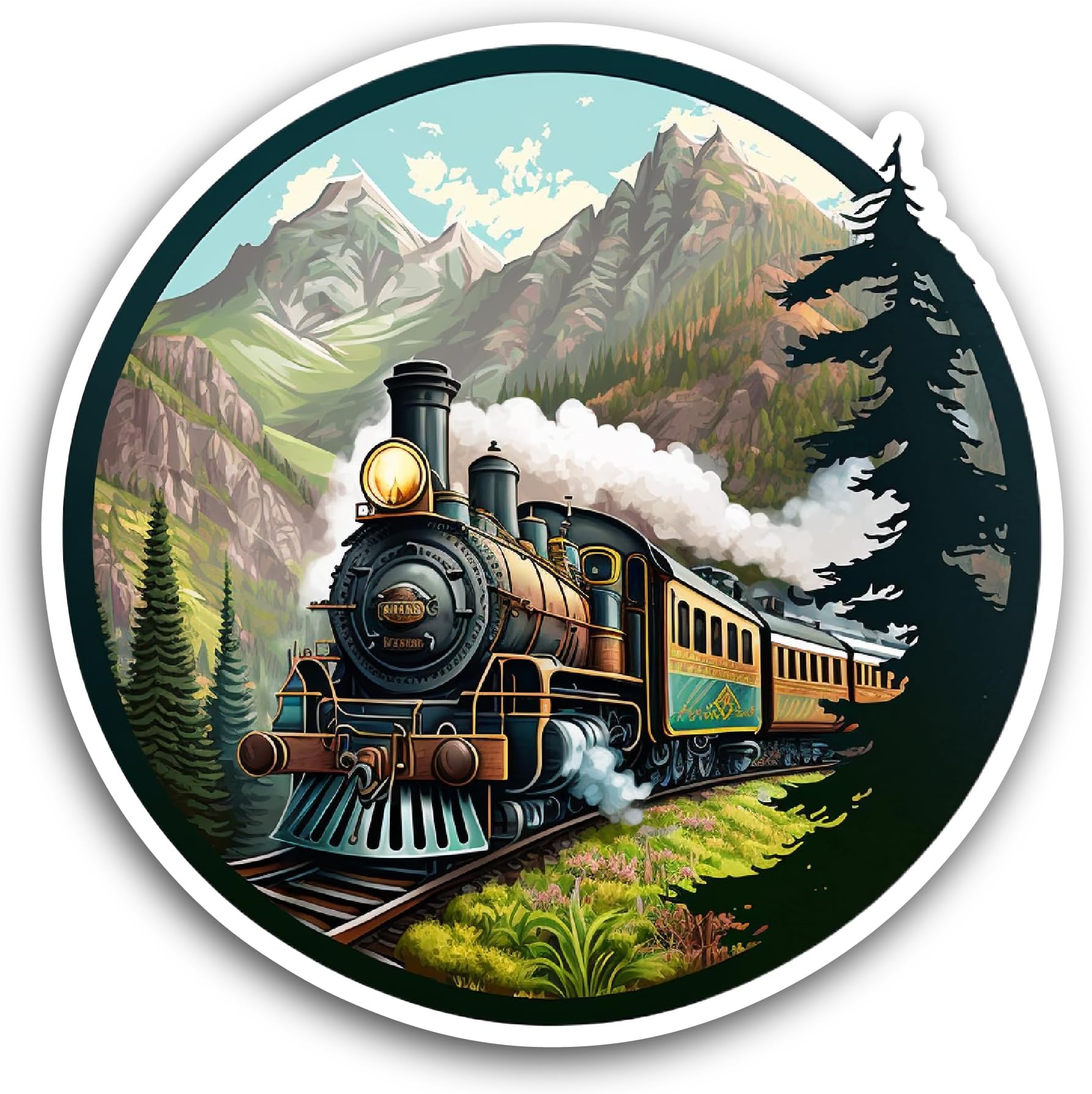 Amazon.com - Vintage European Train Vinyl Waterproof Sticker Decal Car ...