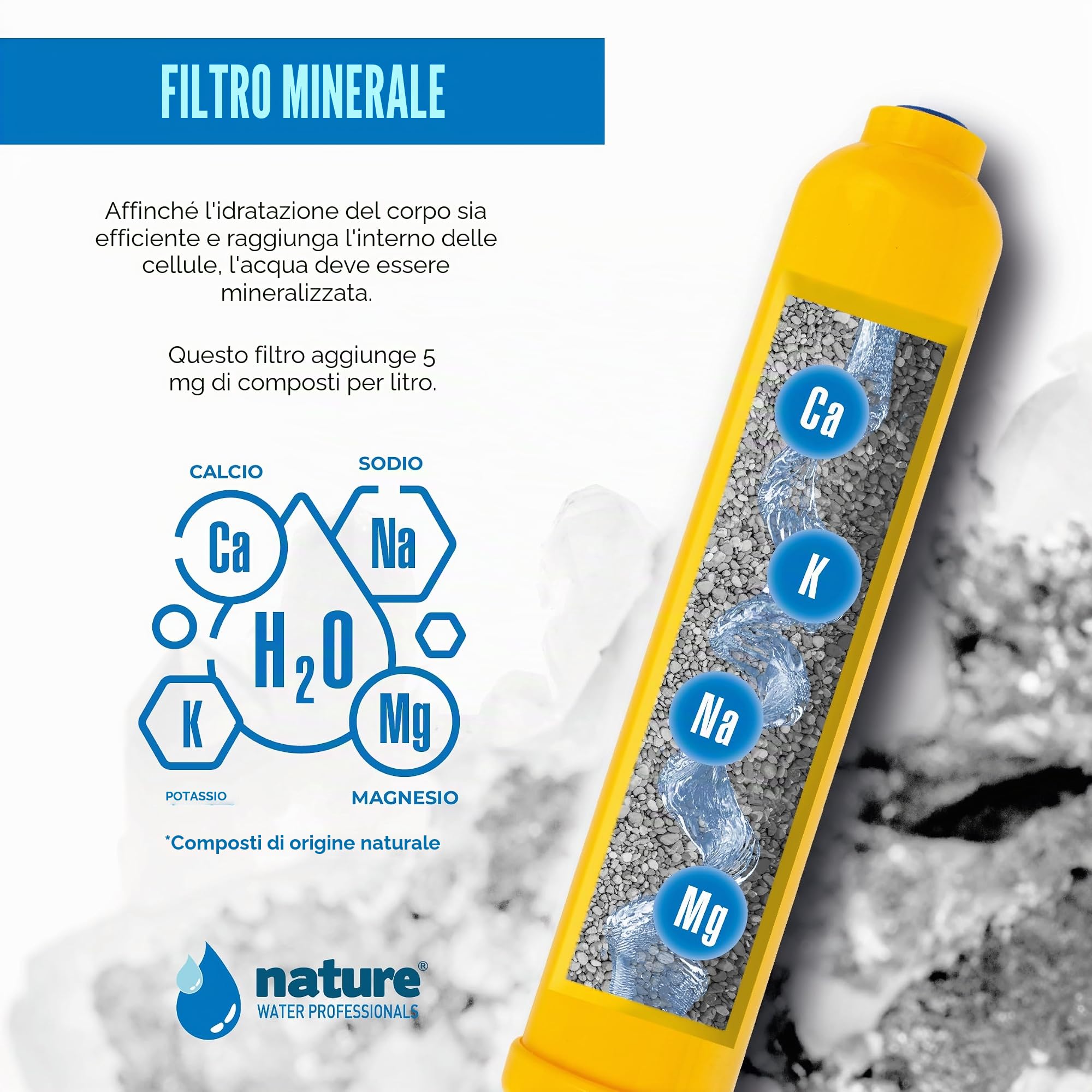 NATURE WATER PROFESSIONALS - Attrezzatura per osmosi inversa - Kit per osmosi a 6 stadi - Capacità 5 litri - Include membrana 50 GPD, filtro e serbatoio acqua.