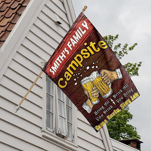 Miniatura 5 de Divertidas banderas de jardín para campamento, simplemente otro bebedor de cerveza, decoraciones de campamento en campistas para amantes del