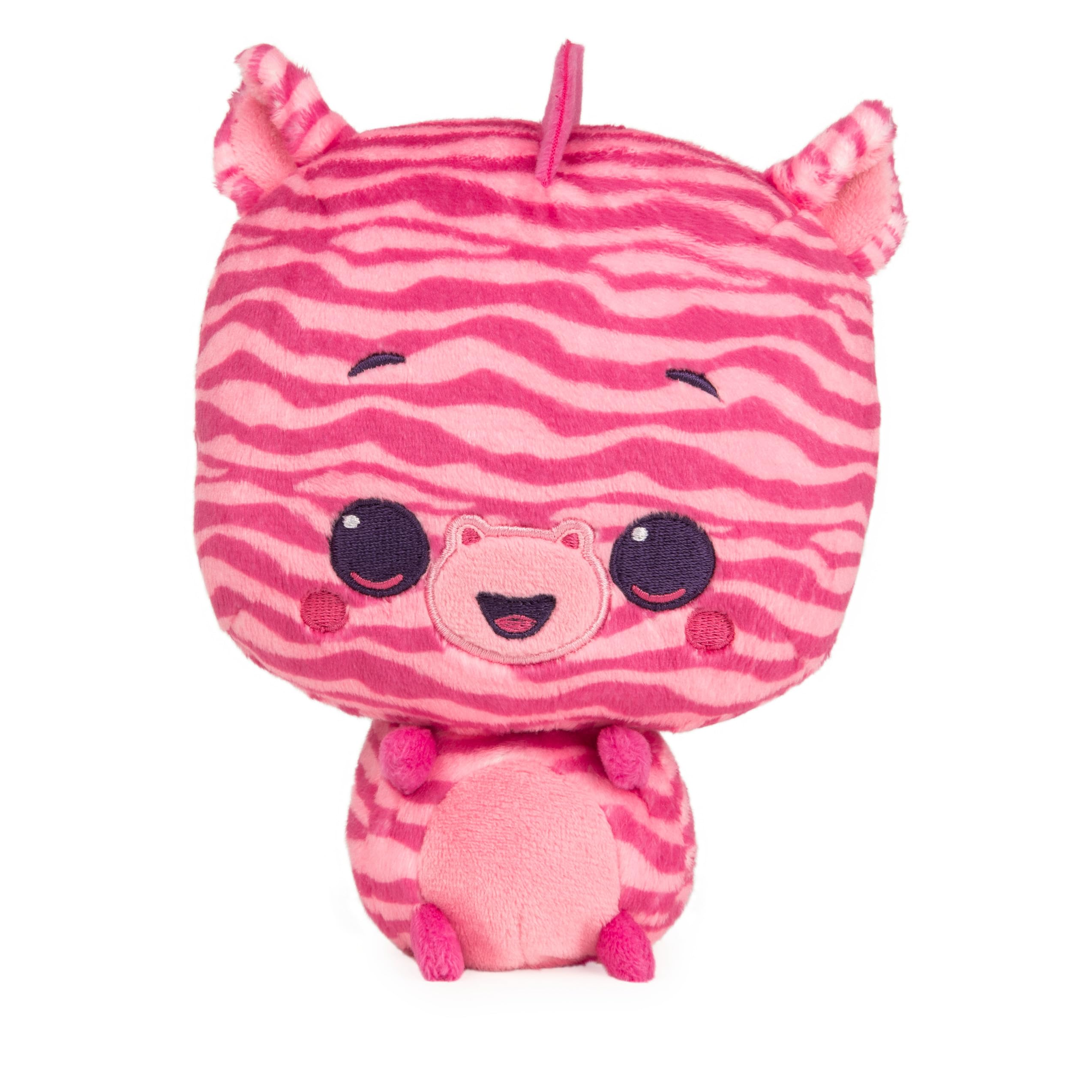 Drops, Sammy Stripes, Expressive Premium Stuffed Animal Soft Plush Pet, Pink Zebra, 6