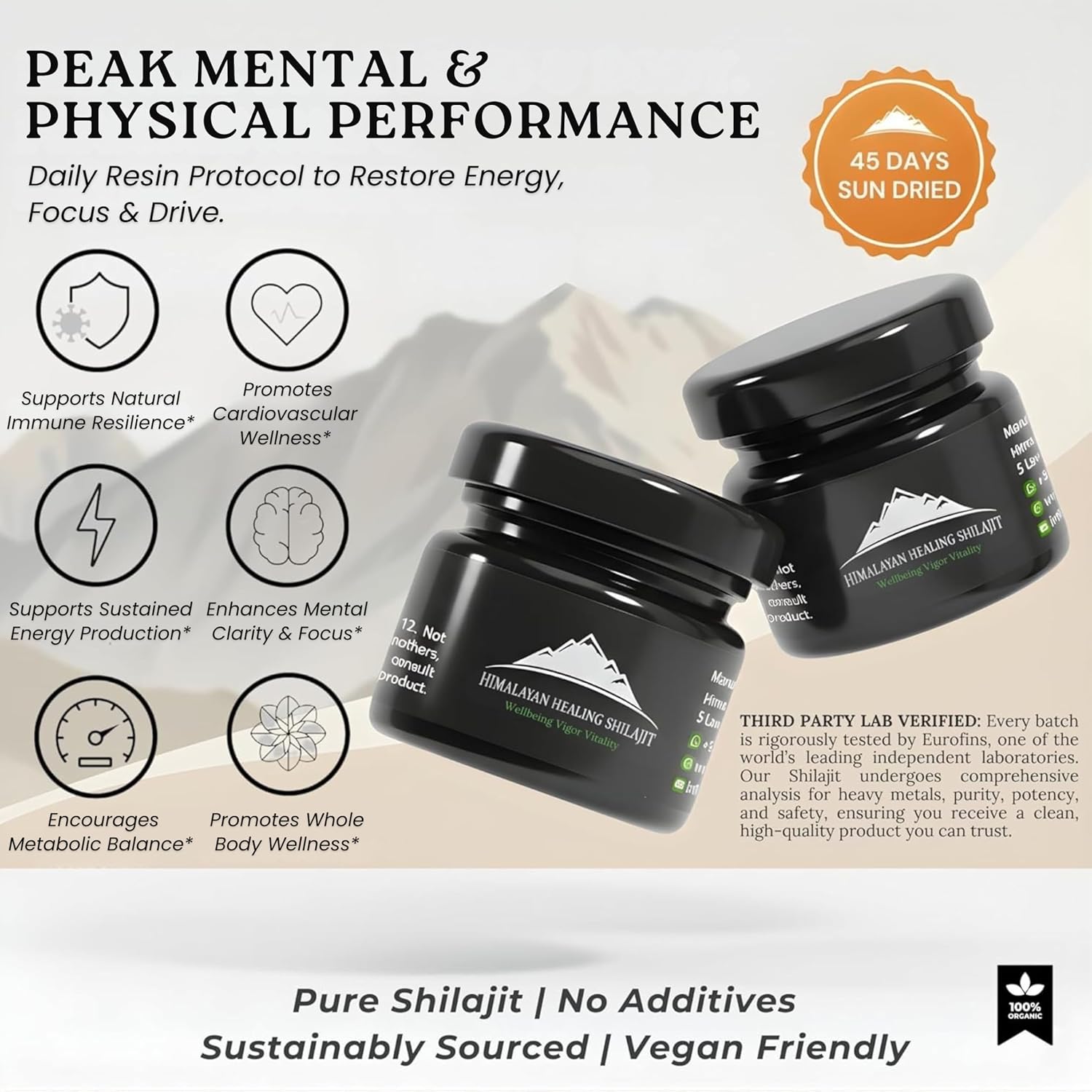 Gold Grade Himalayan Shilajit Resin For Men & Women | 500MG Max Potency | Lab Tested 100% Organic Shilajit With 85+ Trace Minerals & Fulvic Acid For Focus, Energy And Immunity 30 Gram - Image 2