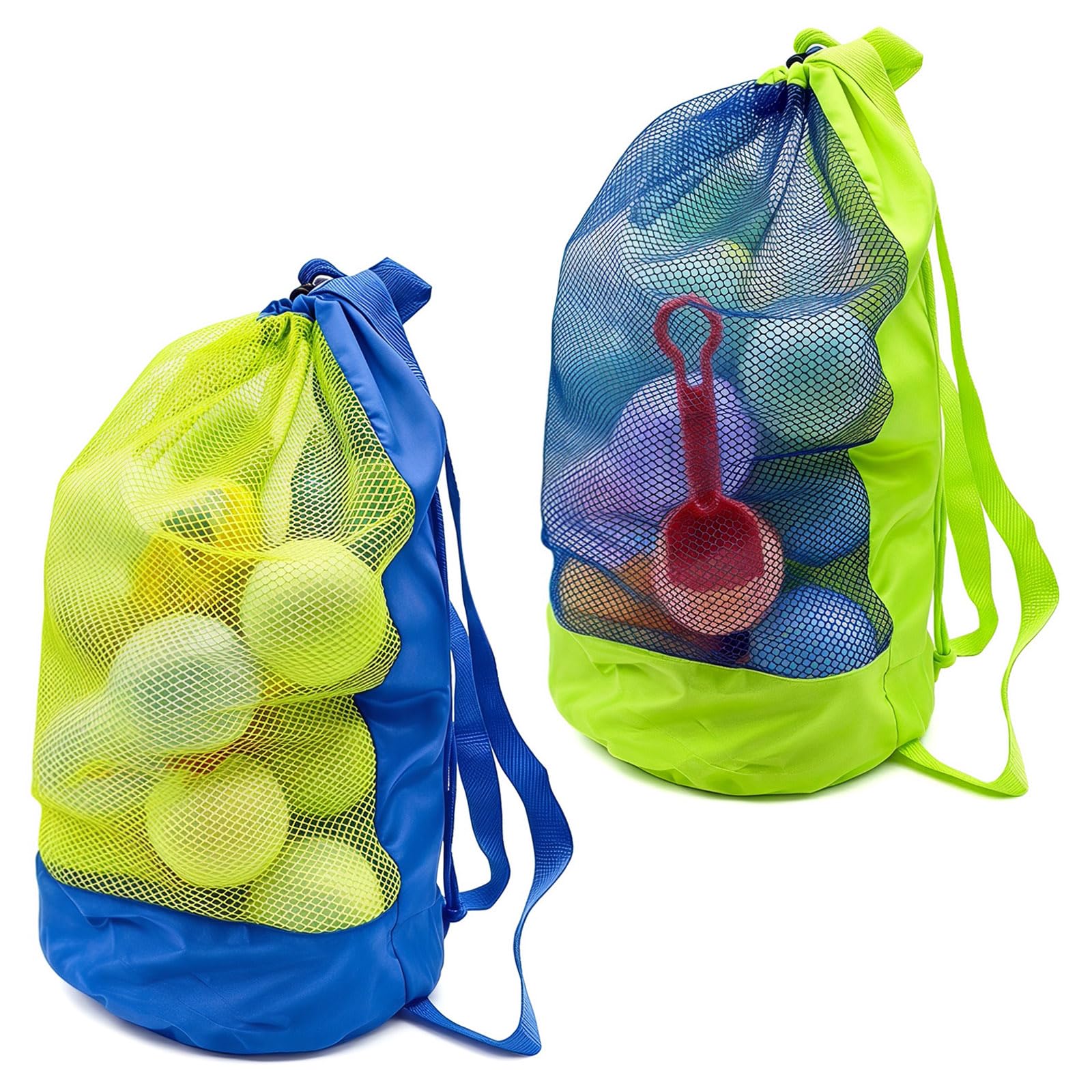 Sandspielzeug Tasche 2 Stück Groß, Netztasche Sandspielzeug für Strandspielzeug Kinder, Faltbare Tasche für Sandspielzeugs Aufbewahrung Draußen, Beach Bag Sandtasche Familie Urlaub Küche, Haushalt & Wohnen