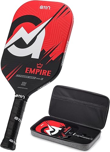 A11N SPORTS Empire Thermoformed Edgeless Pickleball Paddle  Carbon Fiber Face with SuperGrit Texture for Ultimate Spin  Longer Handle for