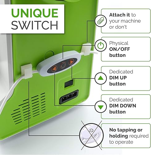 Miniatura 3 de Tira de luz LED para máquina de coser Madam Sew – Luces LED flexibles para coser con atenuador, adhesivo en la parte posterior y clips – Tira de luz