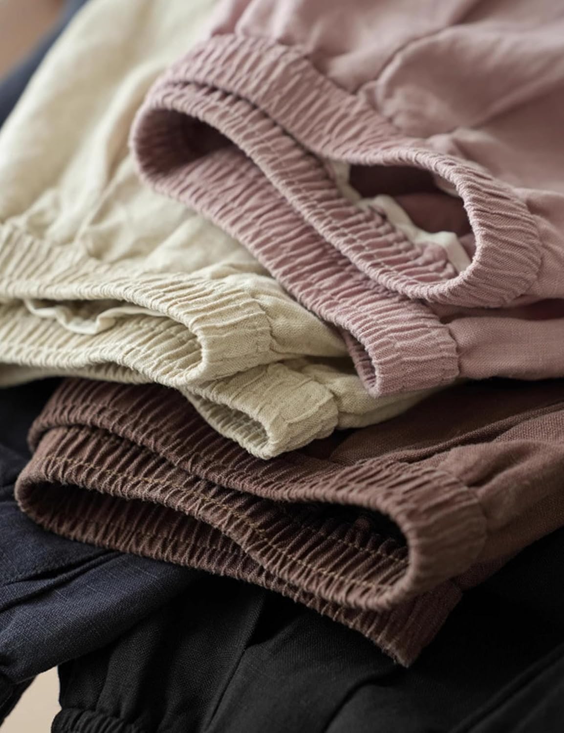 Yeokou Womens Linen Pants Summer Casual Capris Cropped Wide Leg Beach Trousers with Pockets - Image 7