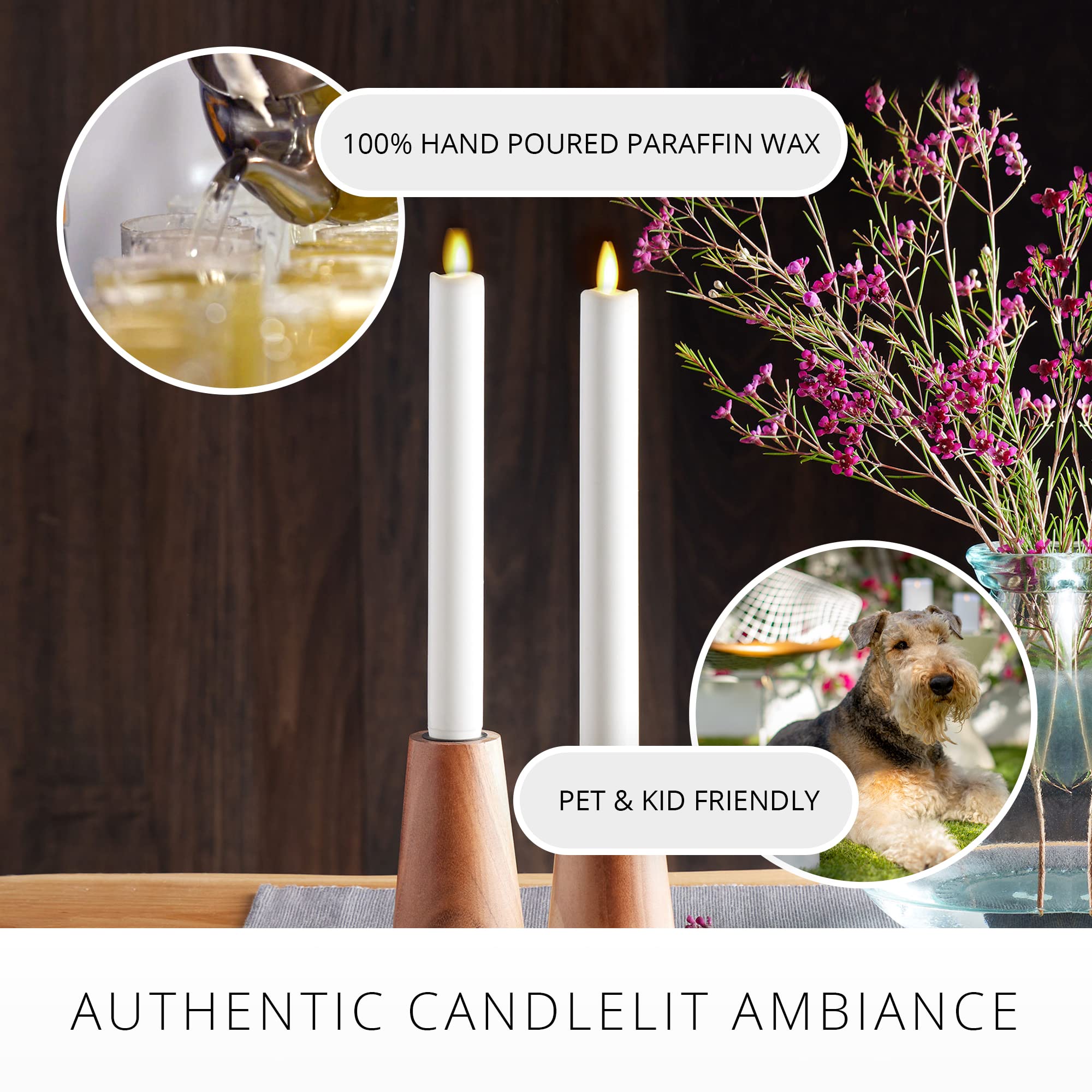 Lnara Lot De 2 Fuseaux LED à Flamme Mobile (1 X 9,75), Bougie