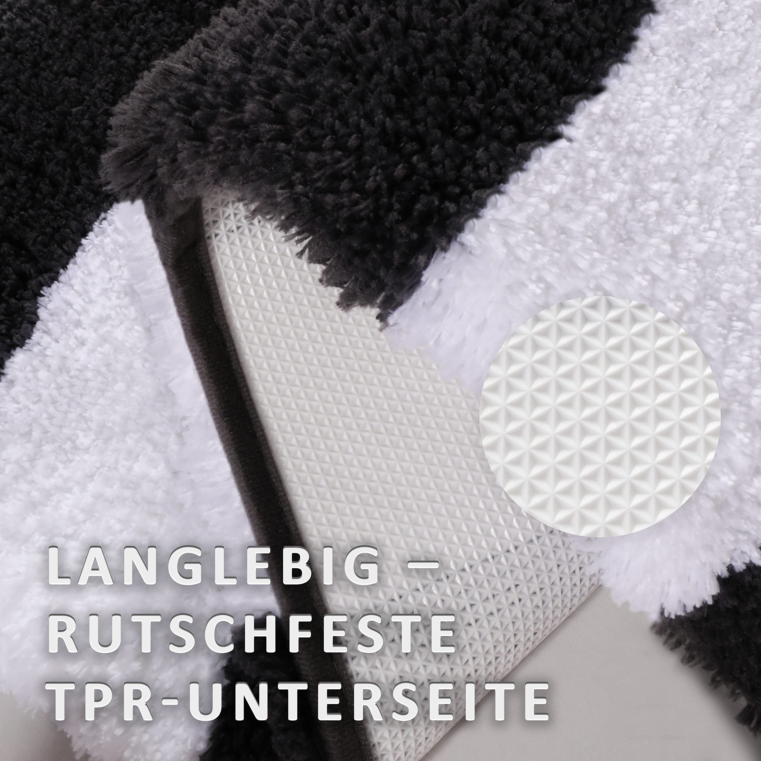 Rutschfeste Badematte Dunkelgrau - Saugstarker Badteppich 43x61 Cm Maschinenwaschbar