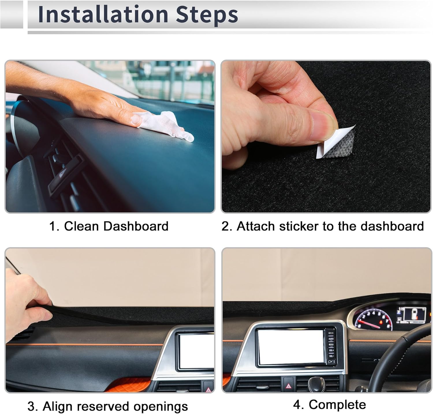 Dashboard Cover Anti-Slip/Anti Dust Dash Cover Mat Carpet for Mazda 3 2003-2009 Flannel Beige